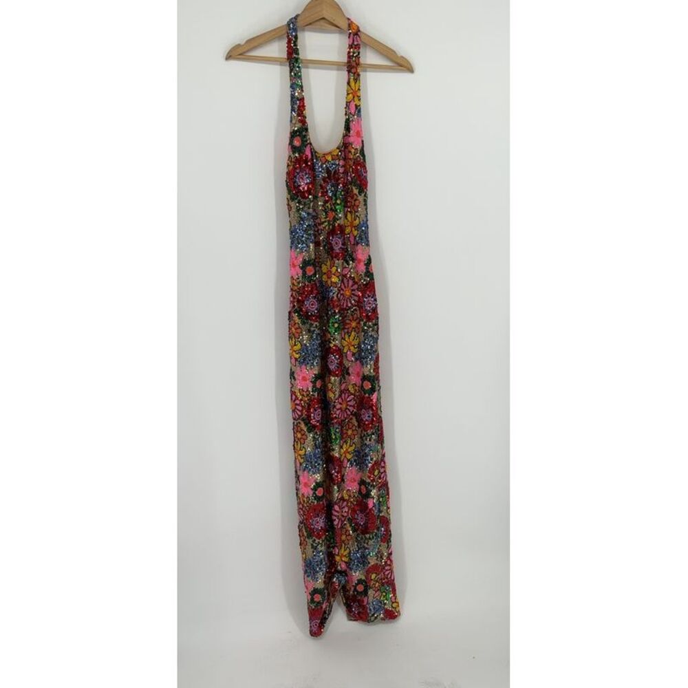 Ramy Brook Sequin Floral Halter Dress